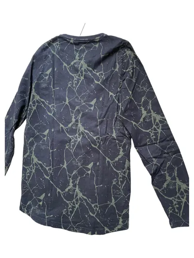 CoolCat Kinder Langarmshirt Schwarz Marmormuster Gr. 170-176 Baumwolle Modern