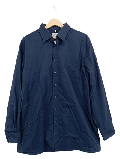 Marvelis Herren Business Hemd Gr. 45 Blau Langarm Baumwolle