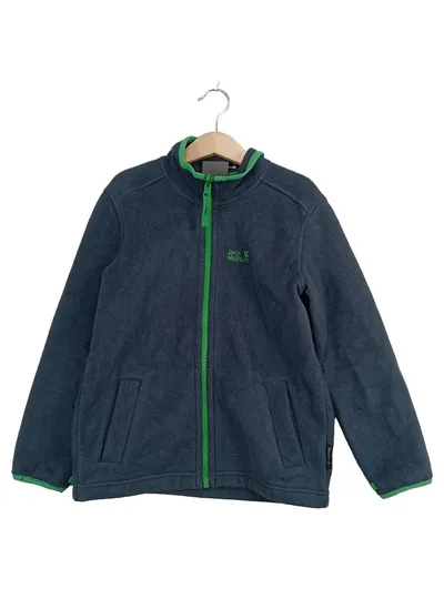 Jack Wolfskin Kinder Fleecejacke Gr. 128 Grau Uni Outdoor Herbst Winter