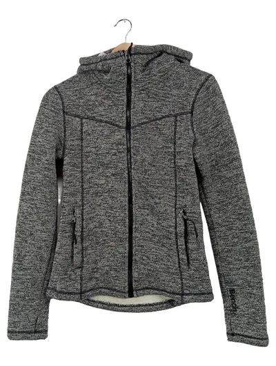 Bench Damen Sweatjacke Kapuzenjacke Gr. S grau meliert Teddyfutter