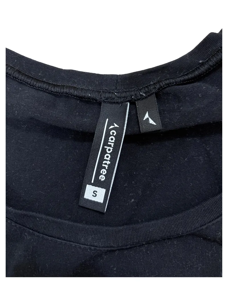 CARPATREE Damen Crop Top Kurzarm Sport Freizeit Schwarz Gr. 36/S 4