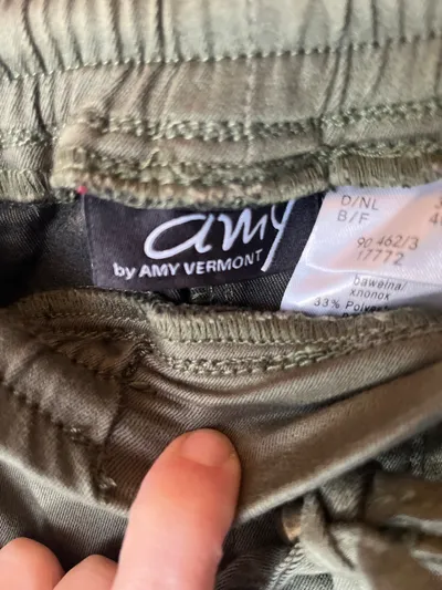 Amy Vermont Damen Cargohose Oliv Gr. 38 W29/M Blumen Stickerei Casual
