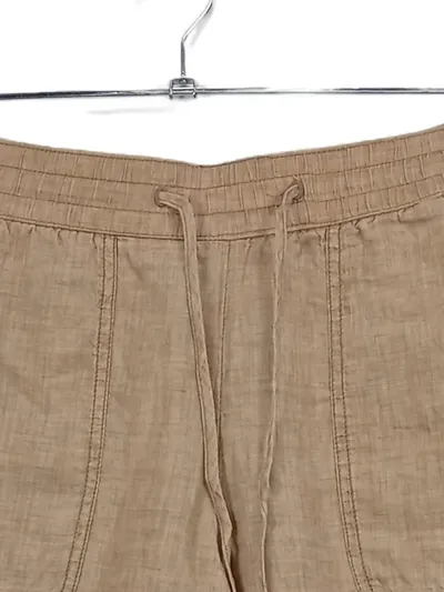 s.Oliver Damen Leinen Stoffhose Beige Gr. 36 Casual Raffungen
