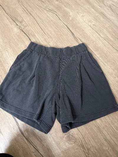 AERIE Damen Shorts Grau XS Casual Baumwolle High Waist Bundfalten