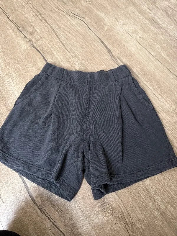 AERIE Damen Shorts Grau XS Casual Baumwolle High Waist Bundfalten 2