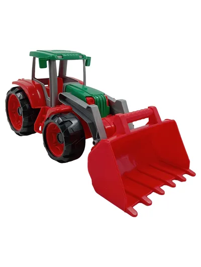 LENA Spielzeugauto Traktor mit Lader Rot Kunststoff 34 cm