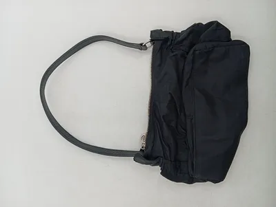 Buffalo Damen Henkeltasche Nylon Umhängetasche Schwarz Reißverschluss Casual