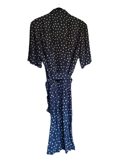 Jean Paul Damen Blusenkleid Gr. 36 S Blau gepunktet Viskose Casual