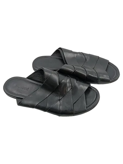 Vic Matié Pantoletten Damen Leder Schwarz Gr. 40 Minimalistisch