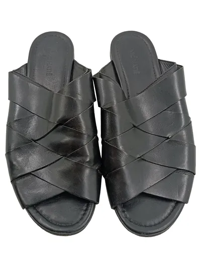 Vic Matié Pantoletten Damen Leder Schwarz Gr. 40 Minimalistisch