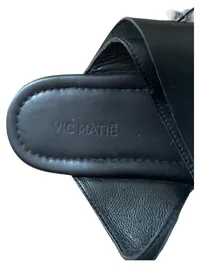 Vic Matié Pantoletten Damen Leder Schwarz Gr. 40 Minimalistisch 3