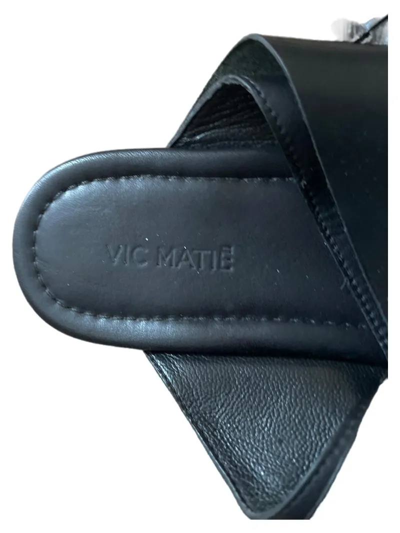 Vic Matié Pantoletten Damen Leder Schwarz Gr. 40 Minimalistisch 3