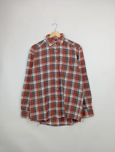 Casa Moda Herren Business Hemd Langarm Baumwolle Kariert Rot Gr. 48 M