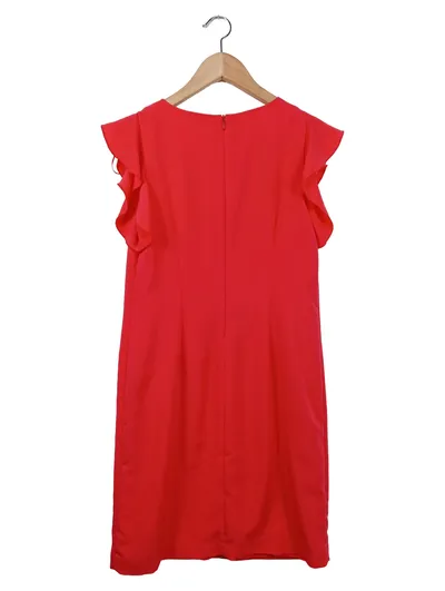 JETTE Damen Freizeitkleid Gr. 36/S Rot Elegant mit Rüschen