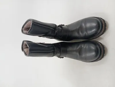 Panama Jack Damen Lederstiefel Biker Boots Schwarz Gr. 40 Gefüttert