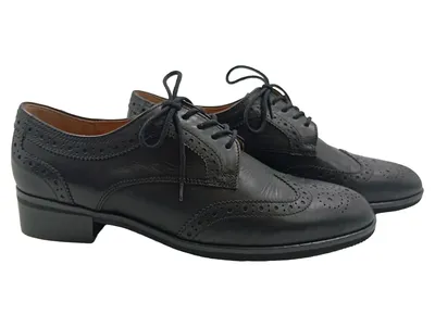 Gabor Damen Schnürschuhe Brogue Leder Schwarz Gr. 40 Klassisch