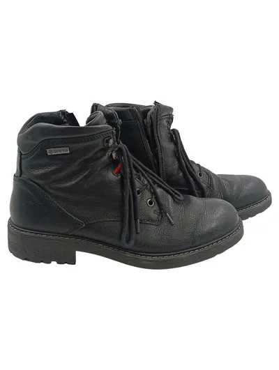 ara Herren Stiefel Schnürstiefel Leder Schwarz Gr. 41 Gore-Tex Reißverschluss