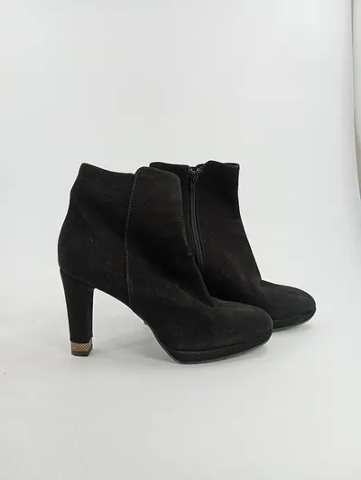 Maripé Damen Stiefeletten Wildleder Elegant Schwarz Gr. 38.5 Reißverschluss