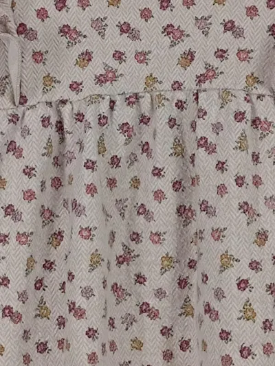 ZARA Freizeitkleid Mädchen Blumenmuster Rüschen Baumwolle Beige Gr. 110