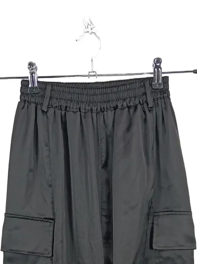Flounce London Cargohose Damen Schwarz Raffungen Streetwear Gr. W22/30/XXS