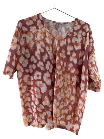 ASOS Damen T-Shirt Animal Print Oversized Kurzarm Mehrfarbig Gr. S