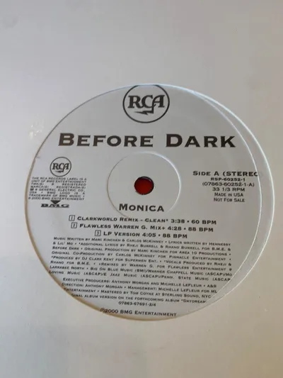Before Dark - Monica Vinyl Single RCA Promo