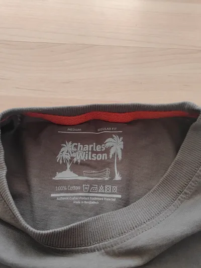Charles Wilson Herren T-Shirt Casual Oliv Gr. M Baumwolle Kurzarm