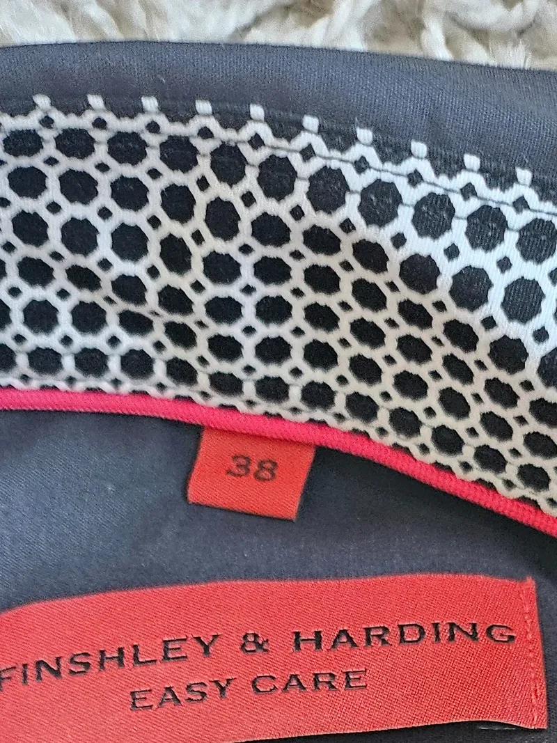 FINSHLEY & HARDING Herren Business Hemd Schwarz Gr. 38 Slim Fit Langarm 4
