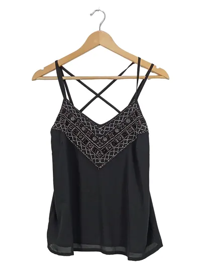 Even&Odd Damen Trägertop XS Schwarz Elegant mit Perlenbesatz Party