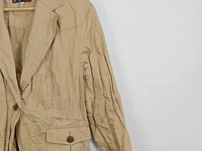 AUST Damen Leichte Jacke Gr. 44/XXL Beige Casual Baumwolle