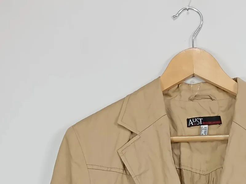 AUST Damen Leichte Jacke Gr. 44/XXL Beige Casual Baumwolle 3