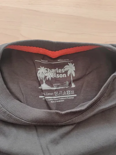 Charles Wilson Herren T-Shirt Schwarz Gr. 48/M Casual Baumwolle Kurzarm