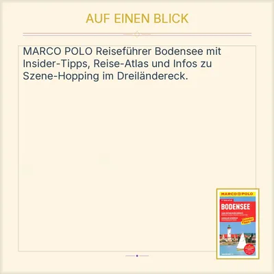 MARCO POLO Reiseführer Bodensee mit Reise-Atlas Insider Tipps