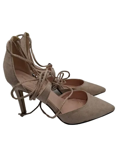 Sweet Shoes Damen Schnür-Pumps Leder Elegant Beige Gr. 37 High Heels