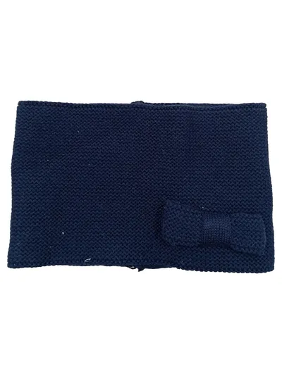 Jacadi Kinder Schal Loop Blau Baumwolle Kaschmir Schleife Klassisch
