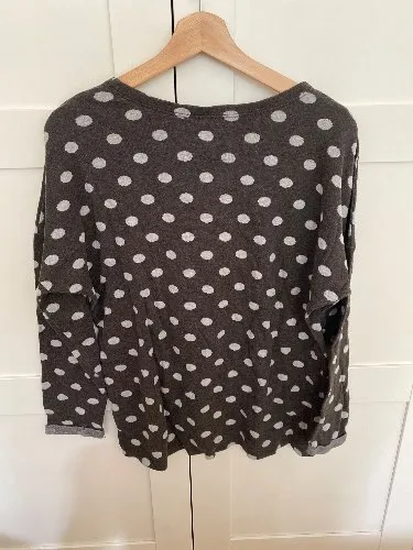 BASEFIELD Damen Pullover Polka Dot Grau Gr. 40/L