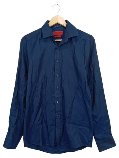 FINSHLEY & HARDING Herren Business Hemd Blau Gr. 46/S Baumwolle