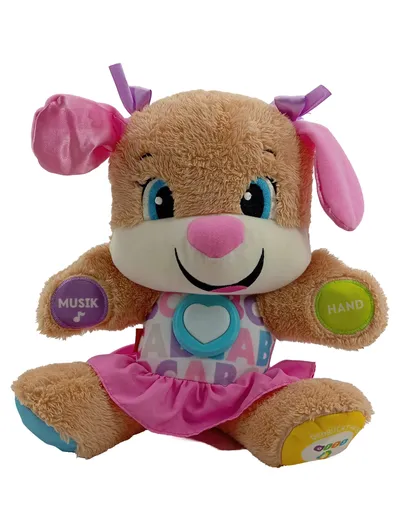 Fisher-Price Lernhund Welpe interaktives Stofftier Hund Beige Elektronisch
