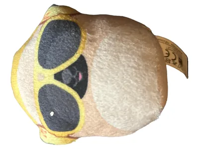 Squishmallows Mops Kuscheltier Plüschtier Prince mit Sonnenbrille 9cm Beige