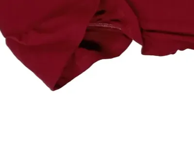 Zeagoo Damen Jerseykleid Rot Gr. 36/S Rüschen Kurzarm Festlich Elegant