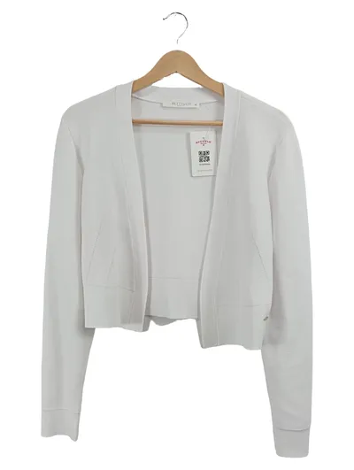 Betty & Co Strickjacke Damen Weiß Gr. 36 S Viskose Cropped Minimalistisch