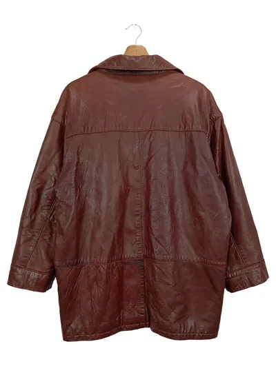 JOHNSON Herren Lederjacke Gr. 48/M Braun Klassisch Echtleder Jacke