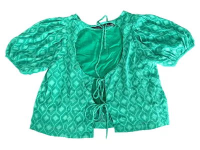 Etam Damen Bluse Grün Gr. 40;L Grafisch Polyester