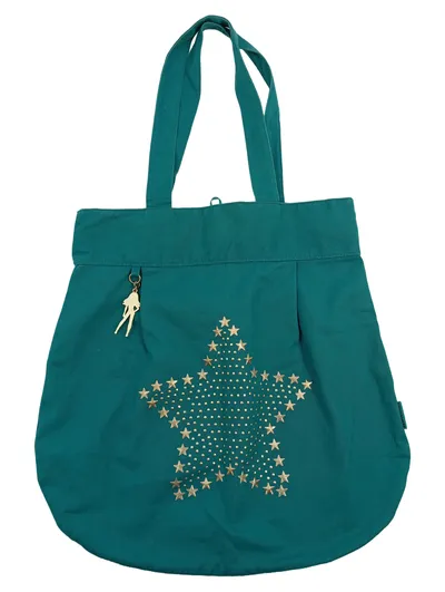 Depesche TOPModel Henkeltasche Shopper Petrol Sterne Nieten Baumwolle Mädchen
