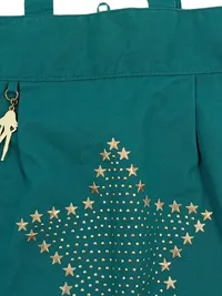 Depesche TOPModel Henkeltasche Shopper Petrol Sterne Nieten Baumwolle Mädchen 3
