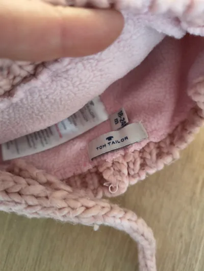 Tom Tailor Baby Mütze Rosa Bärenmotiv Bommeln 18-24 Monate Strick
