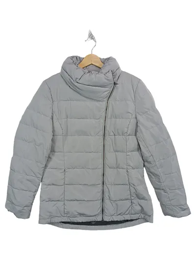 DKNY Steppjacke Damen Grau Gr. 38/M Modern Freizeit Reißverschluss