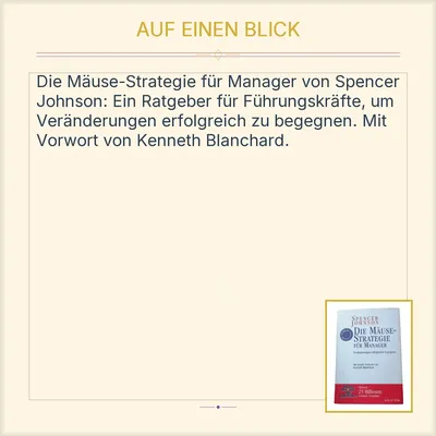 Die Mäuse-Strategie für Manager Spencer Johnson Jubiläumsausgabe Ariston Buch