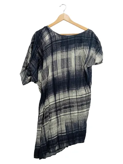 DKNY Damen Freizeitkleid Gr. 40 Blau Kariert Casual