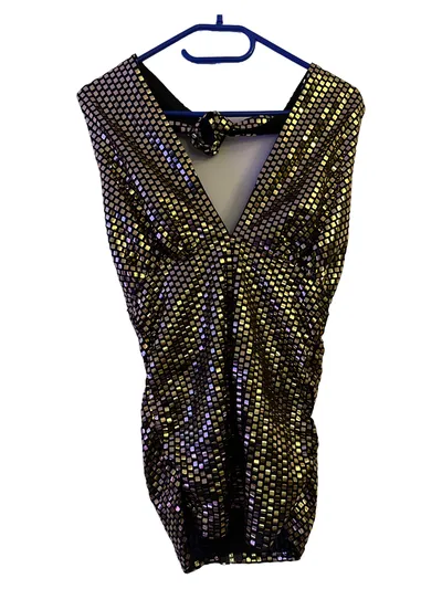 Deiters Damen Abendkleid Pailletten Gold Gr. 40/L Glamourös Party